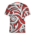 Maori Kowhaiwhai Tribal Polynesian Print Men's Athletic T-Shirt