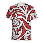 Maori Kowhaiwhai Tribal Polynesian Print Men's Sports T-Shirt