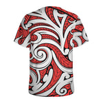 Maori Kowhaiwhai Tribal Polynesian Print Men's Sports T-Shirt