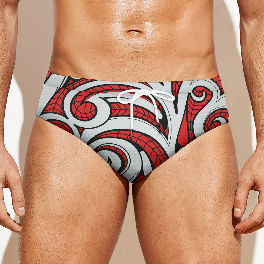 Maori Kowhaiwhai Tribal Polynesian Print Men's Swim Briefs