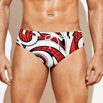 Maori Kowhaiwhai Tribal Polynesian Print Men's Swim Briefs