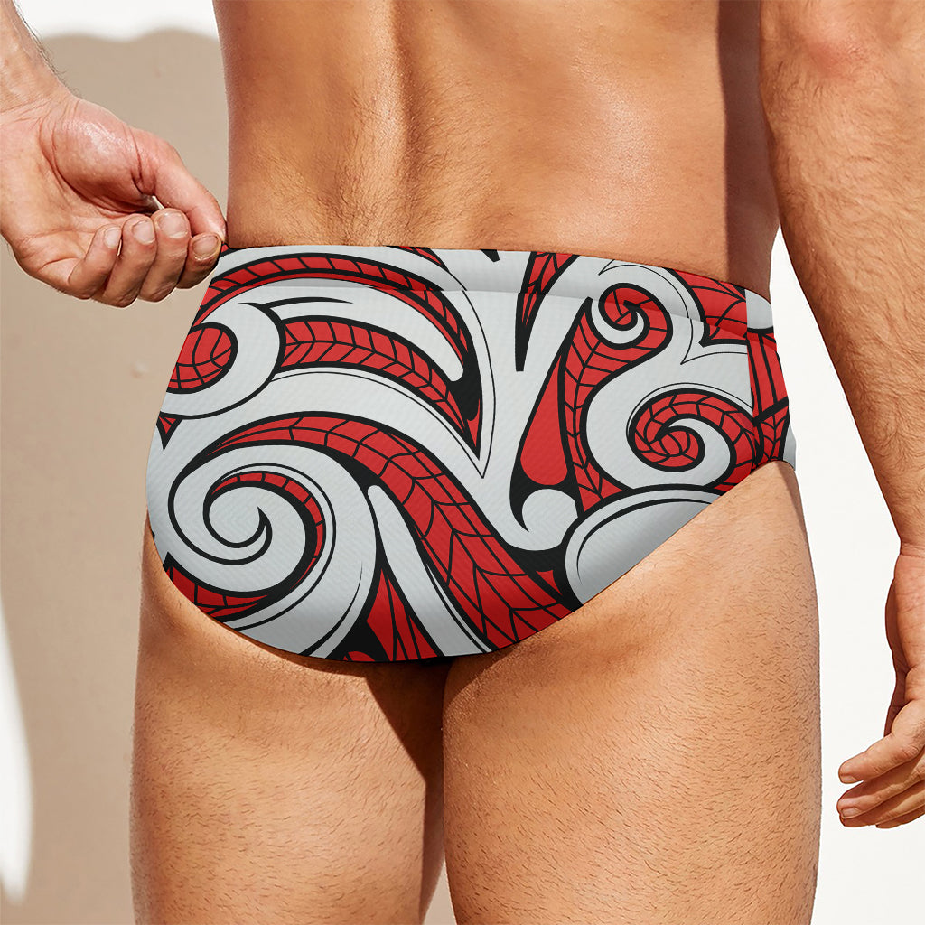 Maori Kowhaiwhai Tribal Polynesian Print Men's Swim Briefs