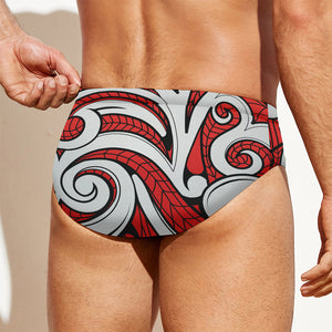 Maori Kowhaiwhai Tribal Polynesian Print Men's Swim Briefs