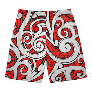 Maori Kowhaiwhai Tribal Polynesian Print Men's Swim Trunks