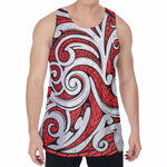 Maori Kowhaiwhai Tribal Polynesian Print Men's Velvet Tank Top