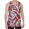 Maori Kowhaiwhai Tribal Polynesian Print Men's Velvet Tank Top