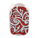 Maori Kowhaiwhai Tribal Polynesian Print Mesh Laundry Hamper