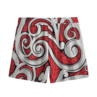 Maori Kowhaiwhai Tribal Polynesian Print Mesh Shorts