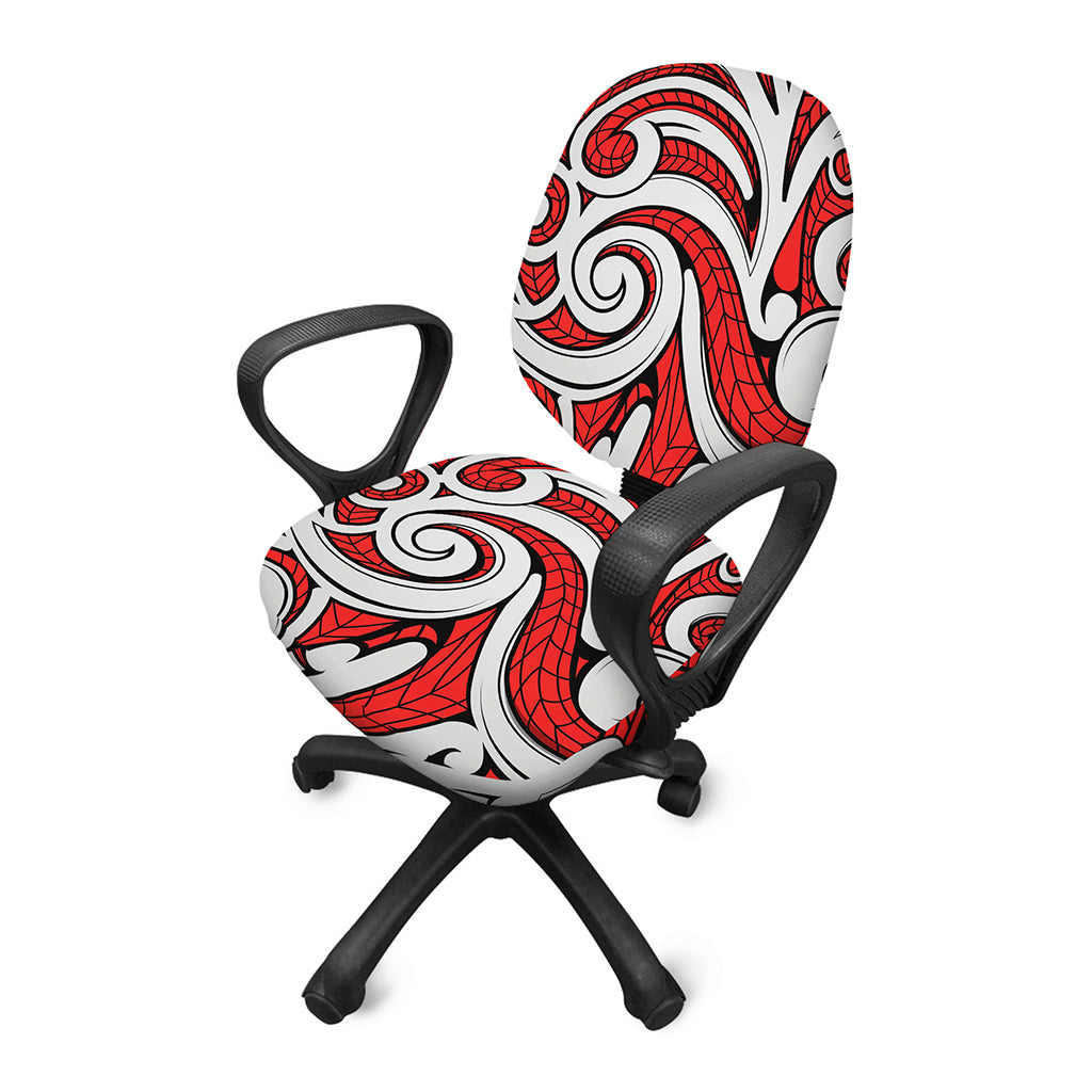 Maori Kowhaiwhai Tribal Polynesian Print Office Chair Cover