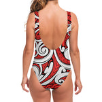 Maori Kowhaiwhai Tribal Polynesian Print One Piece Swimsuit