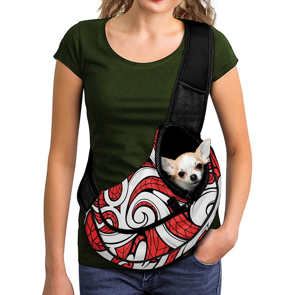 Maori Kowhaiwhai Tribal Polynesian Print Pet Sling Carrier