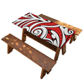 Maori Kowhaiwhai Tribal Polynesian Print Picnic Table Cover