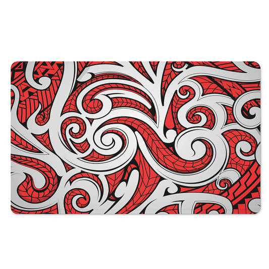 Maori Kowhaiwhai Tribal Polynesian Print Polyester Doormat