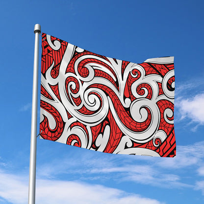 Maori Kowhaiwhai Tribal Polynesian Print Polyester Flag