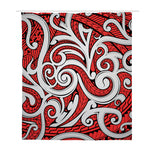 Maori Kowhaiwhai Tribal Polynesian Print Polyester Shower Curtain