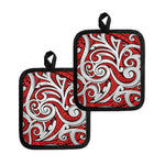 Maori Kowhaiwhai Tribal Polynesian Print Pot Holders