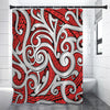 Maori Kowhaiwhai Tribal Polynesian Print Premium Shower Curtain