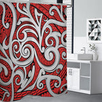 Maori Kowhaiwhai Tribal Polynesian Print Premium Shower Curtain