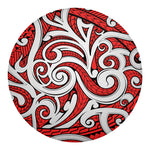 Maori Kowhaiwhai Tribal Polynesian Print Round Blanket
