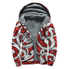 Maori Kowhaiwhai Tribal Polynesian Print Sherpa Lined Zip Up Hoodie