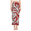 Maori Kowhaiwhai Tribal Polynesian Print Side Slit Maxi Skirt