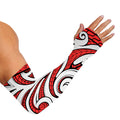 Maori Kowhaiwhai Tribal Polynesian Print Sun Protection Arm Sleeves