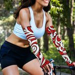 Maori Kowhaiwhai Tribal Polynesian Print Sun Protection Arm Sleeves