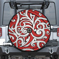 Maori Kowhaiwhai Tribal Polynesian Print Tire Cover With Camera Hole