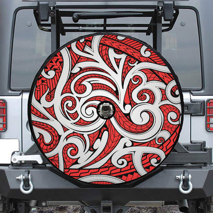 Maori Kowhaiwhai Tribal Polynesian Print Tire Cover With Camera Hole