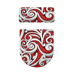 Maori Kowhaiwhai Tribal Polynesian Print Toilet Lid And Tank Cover Set