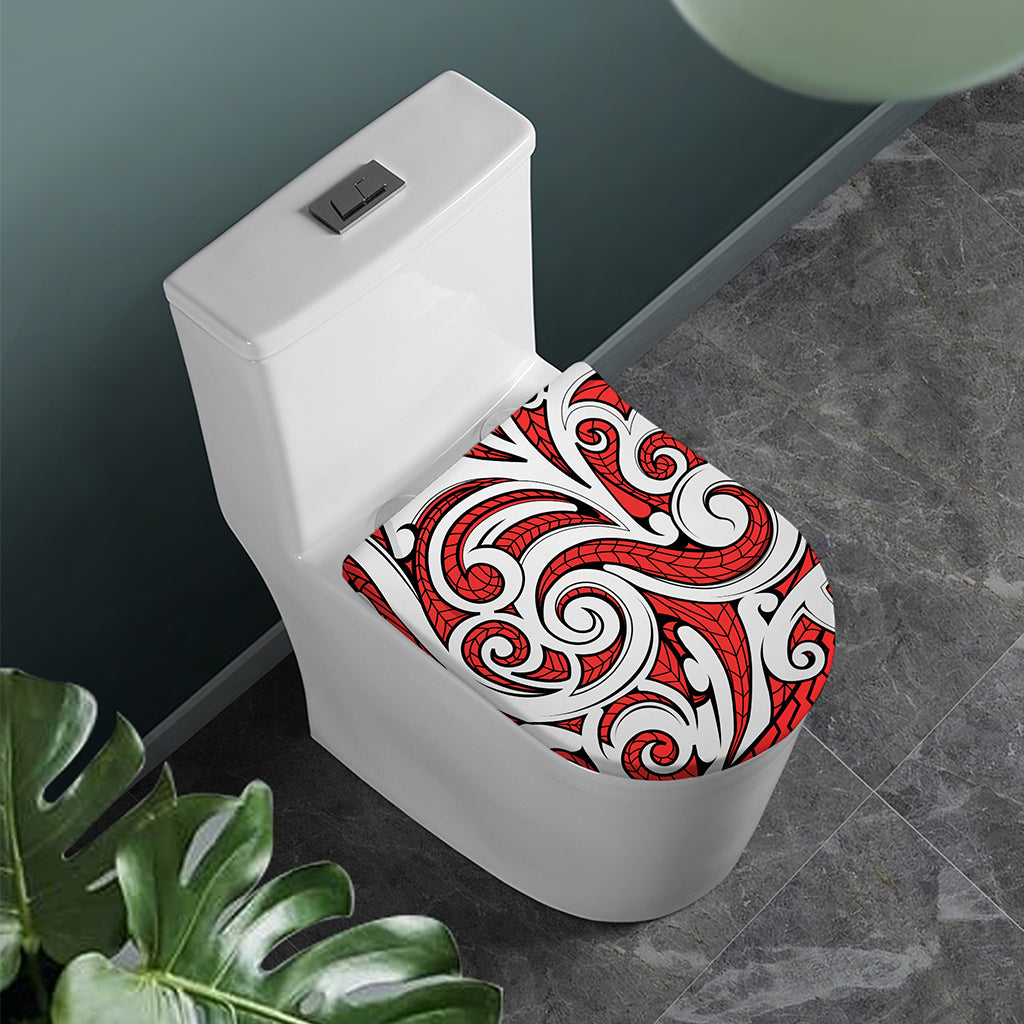 Maori Kowhaiwhai Tribal Polynesian Print Toilet Lid Cover
