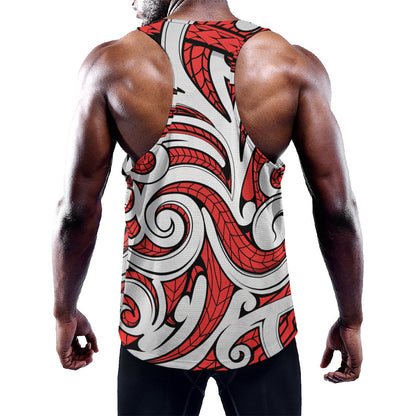 Maori Kowhaiwhai Tribal Polynesian Print Training Tank Top