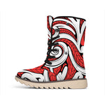 Maori Kowhaiwhai Tribal Polynesian Print Winter Boots