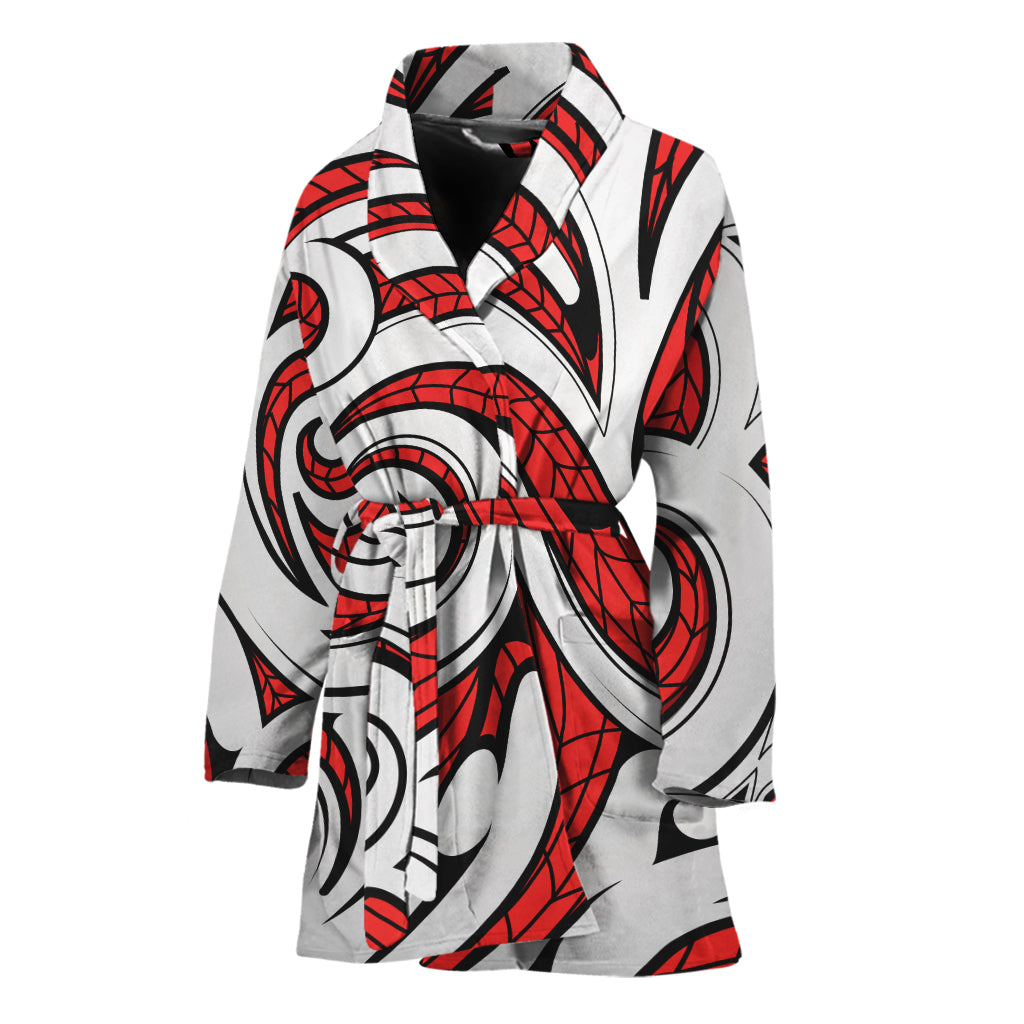 Maori Kowhaiwhai Tribal Polynesian Print Women's Bathrobe