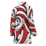 Maori Kowhaiwhai Tribal Polynesian Print Women's Bathrobe