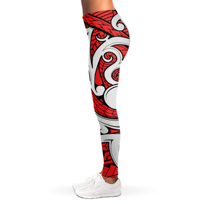 Maori Kowhaiwhai Tribal Polynesian Print Women's Leggings