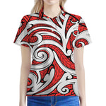 Maori Kowhaiwhai Tribal Polynesian Print Women's Polo Shirt