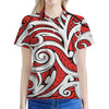 Maori Kowhaiwhai Tribal Polynesian Print Women's Polo Shirt