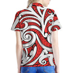 Maori Kowhaiwhai Tribal Polynesian Print Women's Polo Shirt