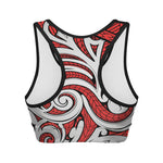 Maori Kowhaiwhai Tribal Polynesian Print Women's Sports Bra