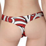 Maori Kowhaiwhai Tribal Polynesian Print Women's Thong