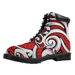 Maori Kowhaiwhai Tribal Polynesian Print Work Boots