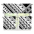Maori Polynesian Tattoo Pattern Print 3 Piece Kitchen Curtains