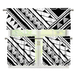 Maori Polynesian Tattoo Pattern Print 3 Piece Kitchen Curtains