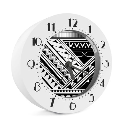 Maori Polynesian Tattoo Pattern Print Alarm Clock
