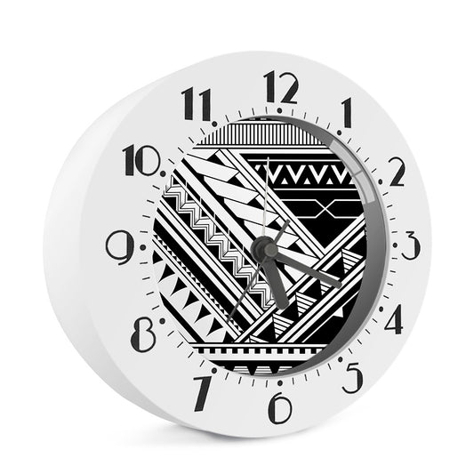 Maori Polynesian Tattoo Pattern Print Alarm Clock