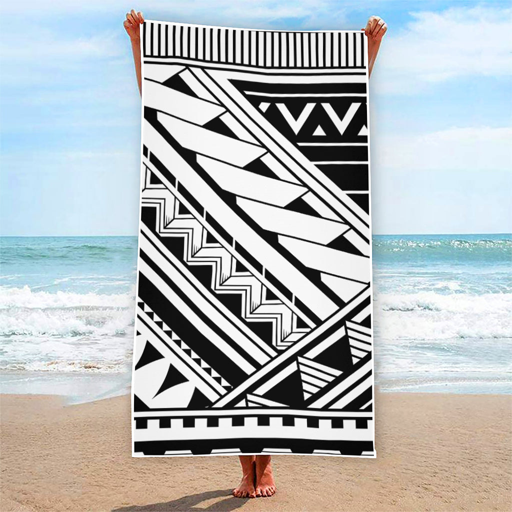 Maori Polynesian Tattoo Pattern Print Beach Towel