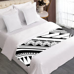Maori Polynesian Tattoo Pattern Print Bed Runner