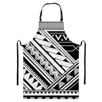 Maori Polynesian Tattoo Pattern Print Bib Apron With Pocket