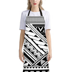 Maori Polynesian Tattoo Pattern Print Bib Apron With Pocket